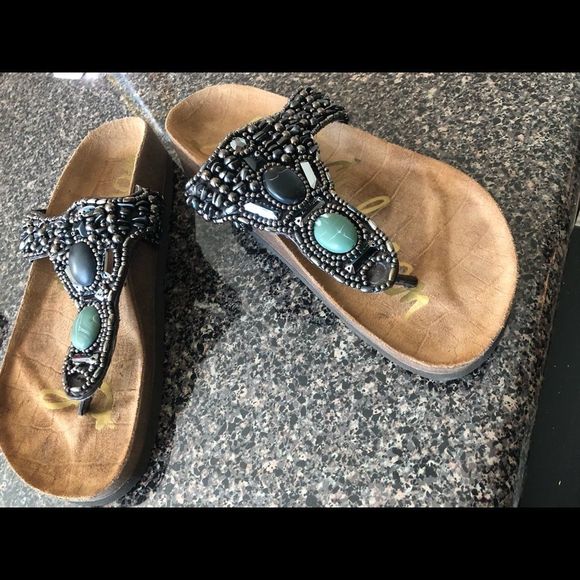 Sam Edelman Annalee Pewter Beaded Leather Sandals S : 6 - Picture 11 of 12